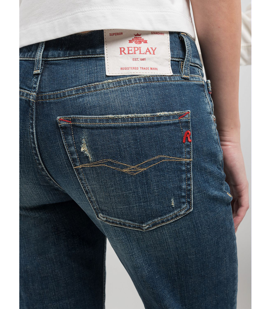 ストレートフィットAKEMEインディゴストレッチデニム 詳細画像 ダークブルー 7